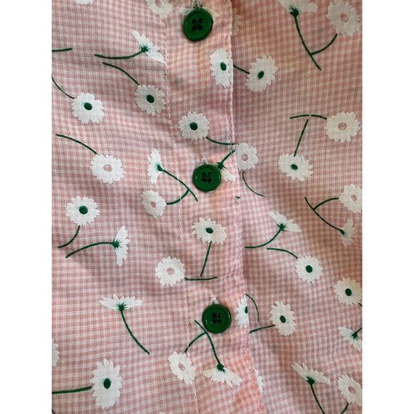 Modcloth Daytime Dynamo Pink Floral Daisy Shirt Dress Casual Gingham Sundress 4 - Picture 12 of 13